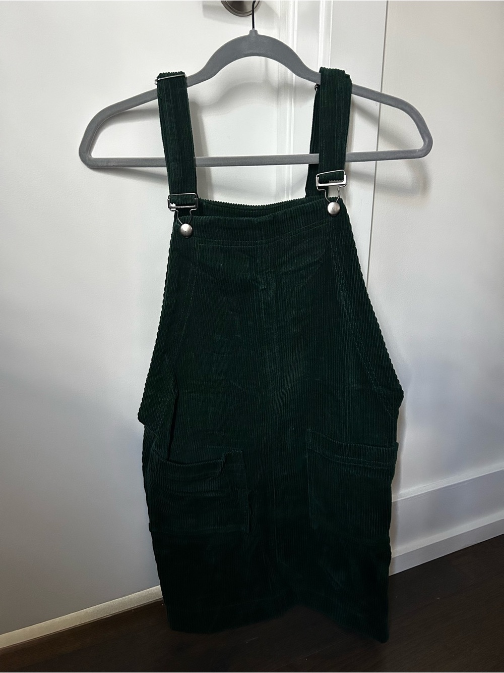 Women’s Dark Green Corduroy Pinafore Dress